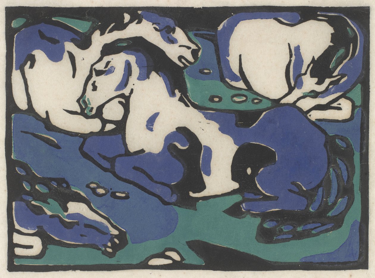 Ruhende Pferde von Franz Marc