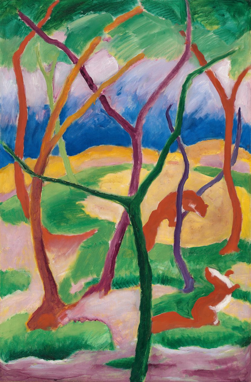 Wiesel beim Spielen von Franz Marc