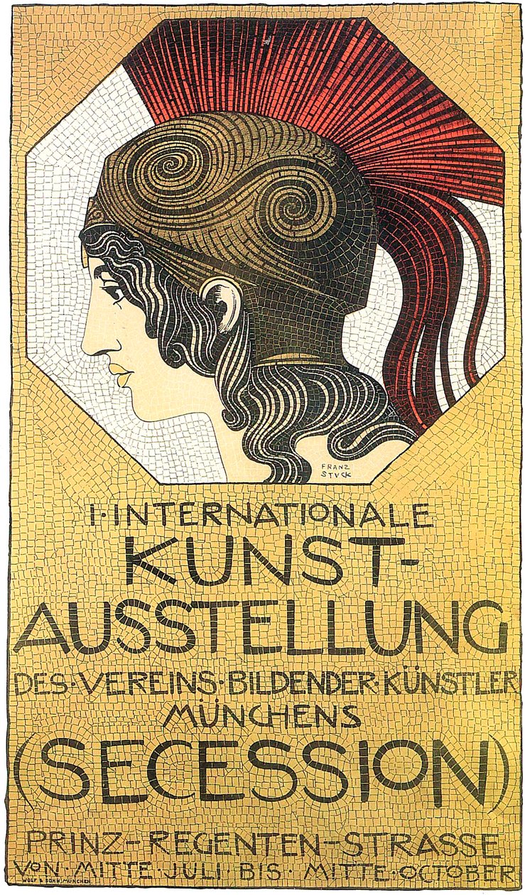 Plakat zur ersten internationalen Kunstausstellung, Secession von Franz Stuck Ritter von