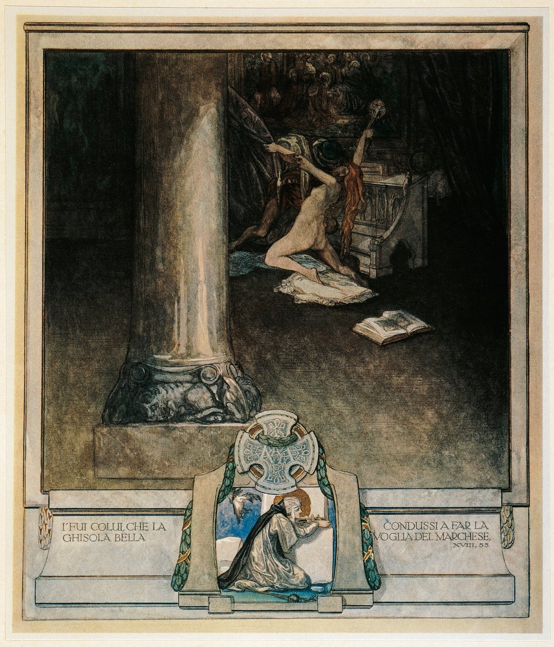 Österreich, Wien, Illustration von Dante Alighieris Göttlicher Komödie (Hölle, Gesang XVIII) von Franz von Bayros von Franz von (1866 1924) Bayros