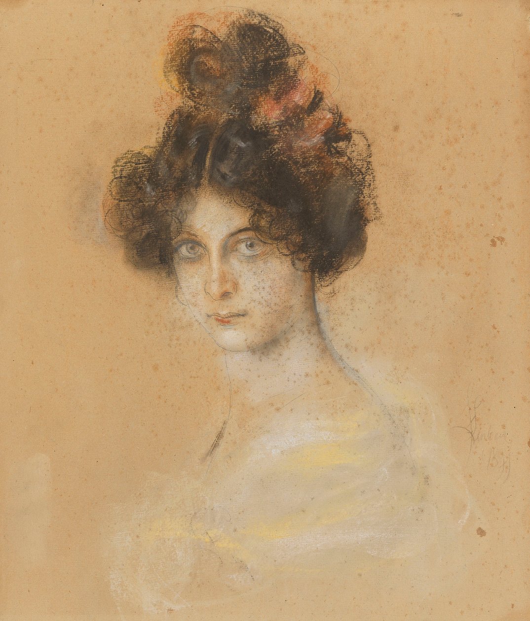 Franz von Lenbach - Porträt der australischen Cancan-Tänzerin Saharet, 1899 von Franz von Lenbach