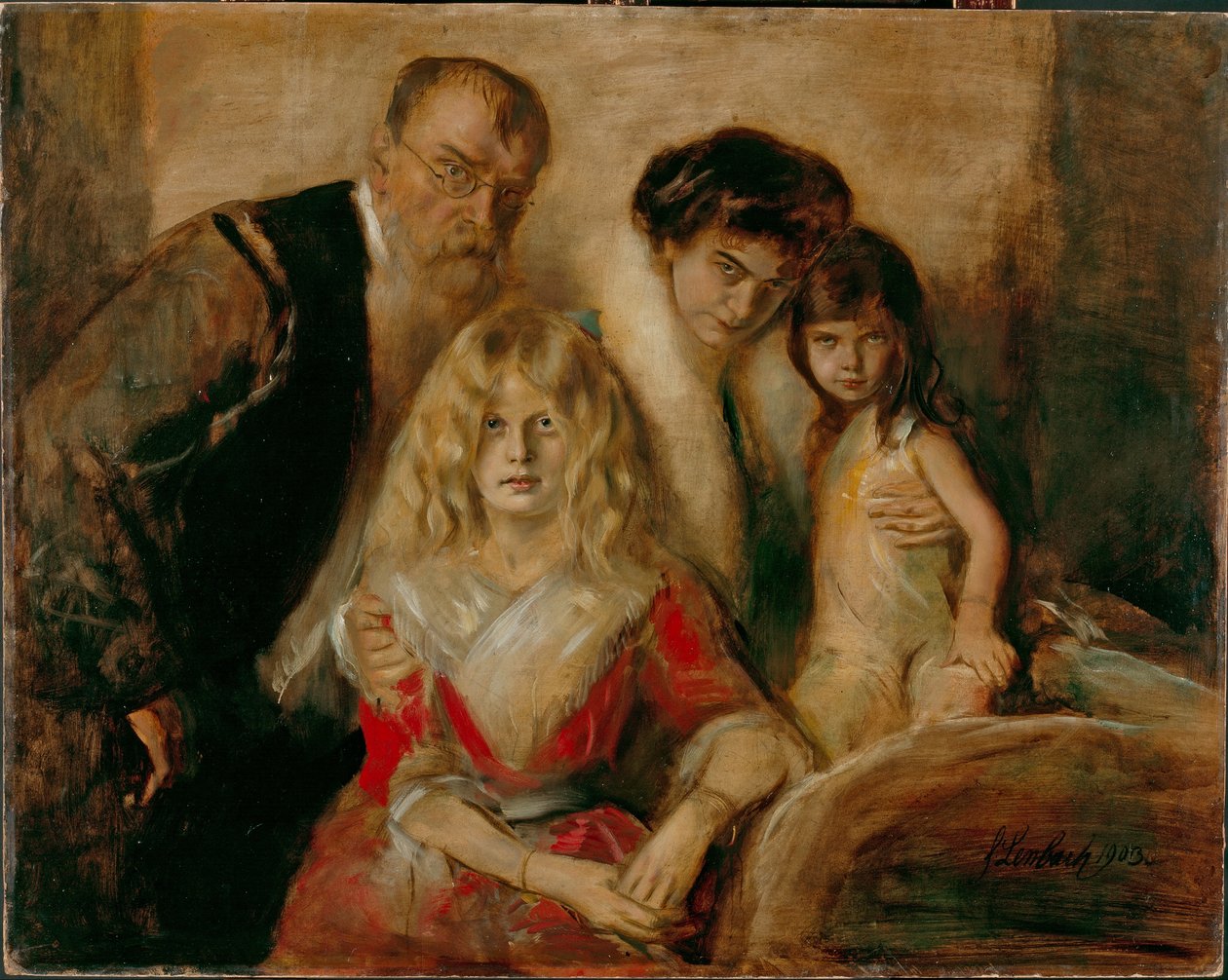 Franz von Lenbach, Selbstbildnis mit Frau und Töchtern von Franz von Lenbach