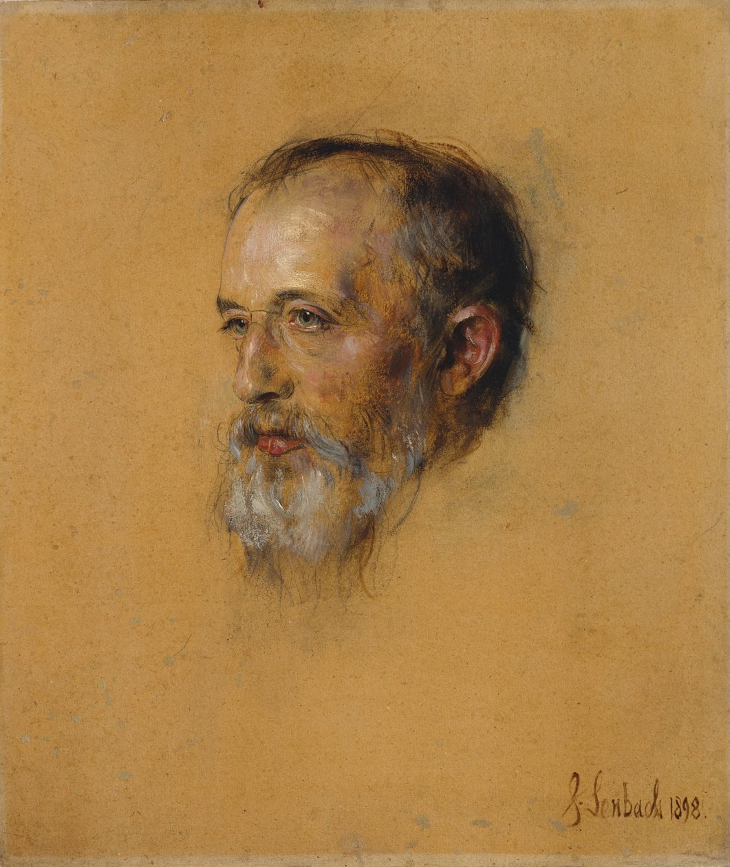 Porträt Hermann Levi, nach links. Studie von Franz von Lenbach