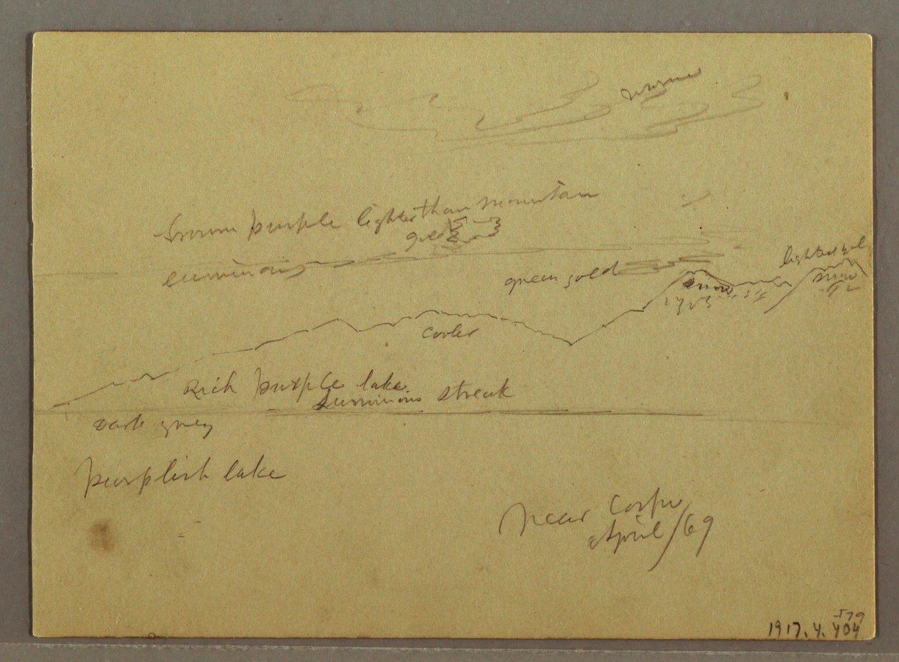 Zeichnung, Himmelsstudie über dem Meer von Frederic Edwin Church