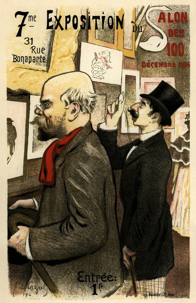 7. Ausstellung des Salon des 100 Dezember 1894 Poster von Frederic Auguste Cazals