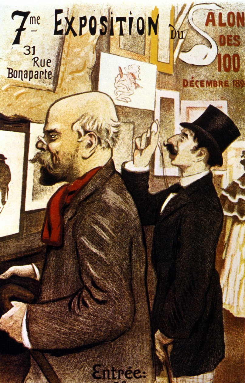 Plakat der 7. Ausstellung des Salon des 100. Dezember 1894. Paul Verlaine von Frederic Auguste Cazals