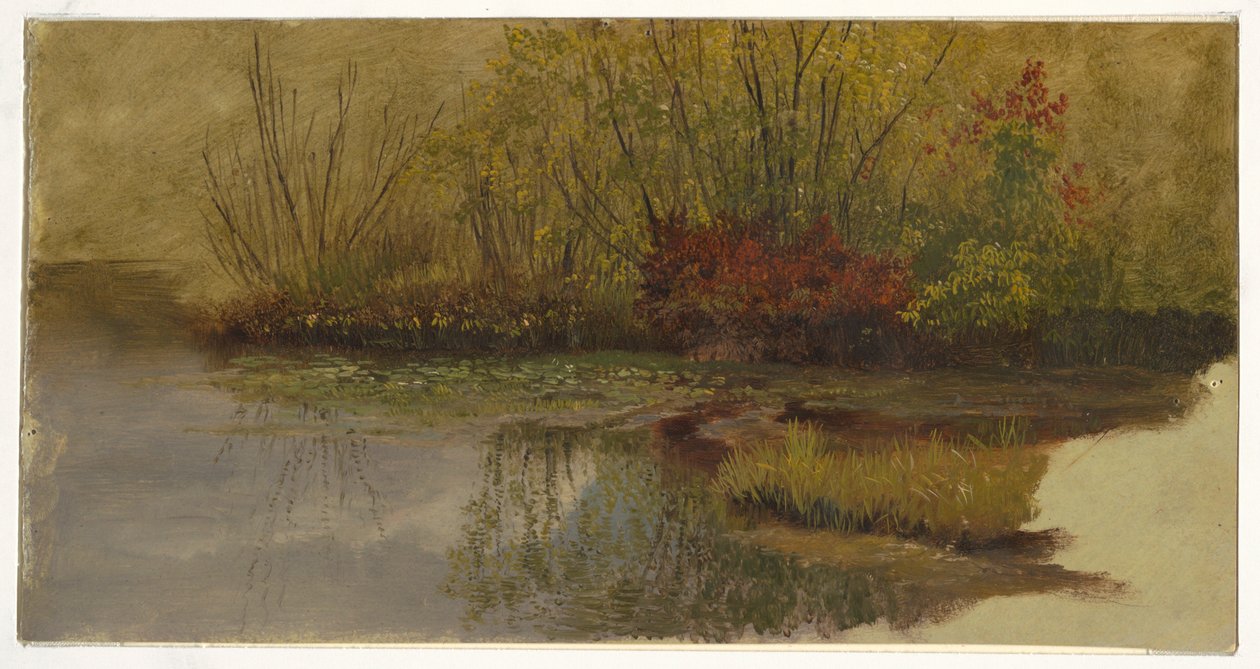 Zeichnung, Eine Ecke eines Teiches, ca. 1860 von Frederic Edwin Church