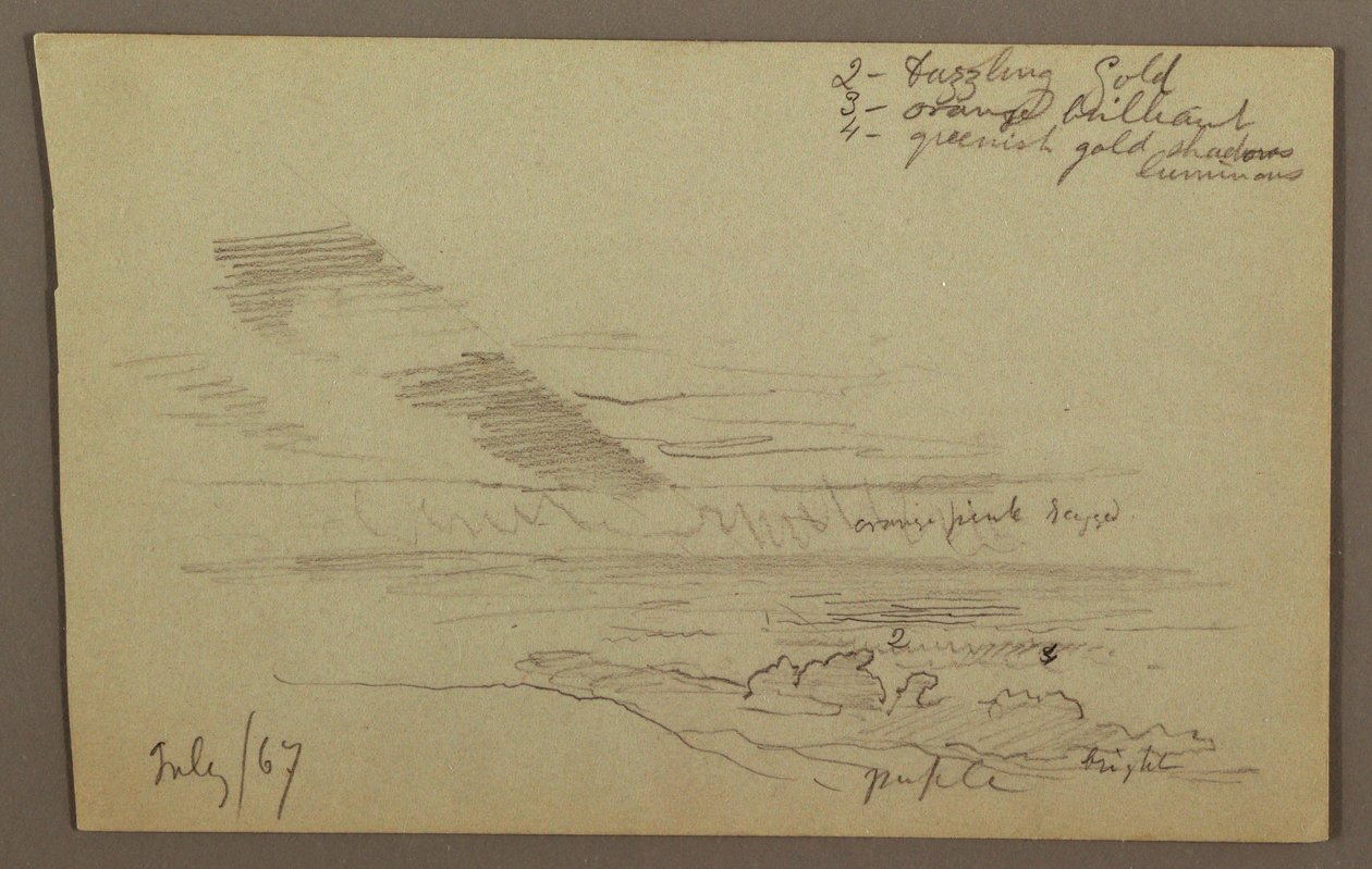Zeichnung, Bewölkter Himmel, 1867 von Frederic Edwin Church