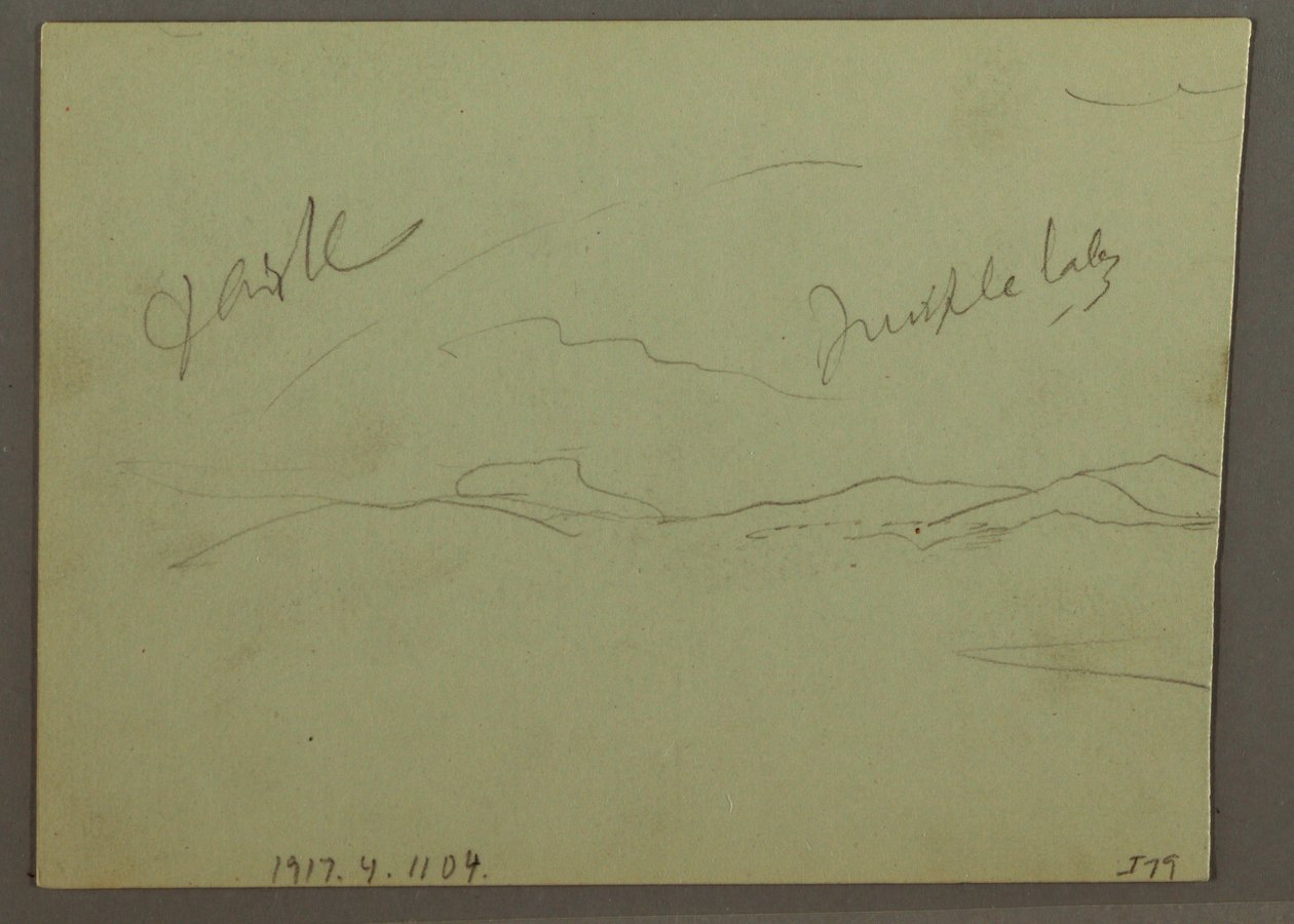 Zeichnung, Bewölkter Himmel, Hügel, 1870 von Frederic Edwin Church
