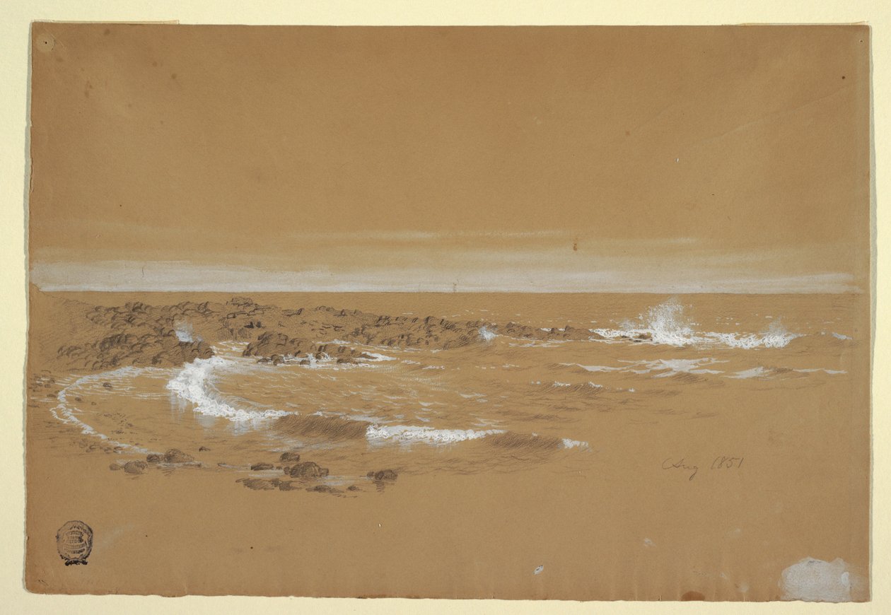 Zeichnung, Küstenlinie, Grand Manan, Kanada, August 1851 von Frederic Edwin Church