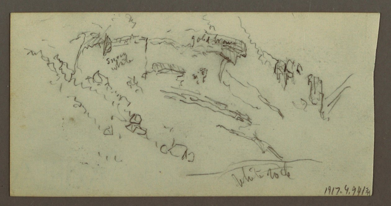 Zeichnung, Figurenstudie, Gebirgskette, möglicherweise 1868 von Frederic Edwin Church