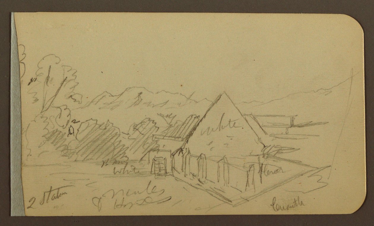 Garten, Haus, Cuautla; Rückseite: Kirche, Scheune, Cuautla, Februar 1885 von Frederic Edwin Church