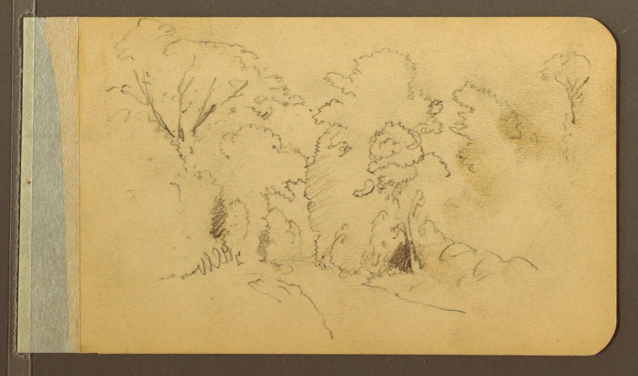 Hügel- und Bergketten; Verso: Straße im Wald, 1889 von Frederic Edwin Church