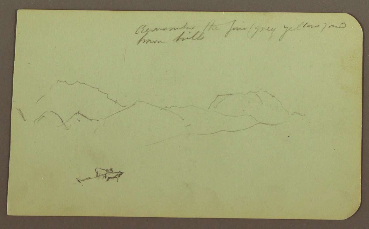Hügel, Vieh; Verso: Landschaft, 1883 von Frederic Edwin Church