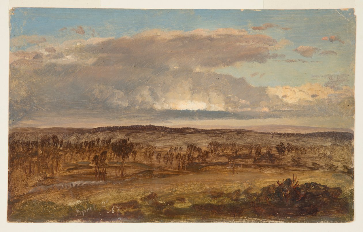 Zeichnung, Hudson Valley, April 1867 von Frederic Edwin Church