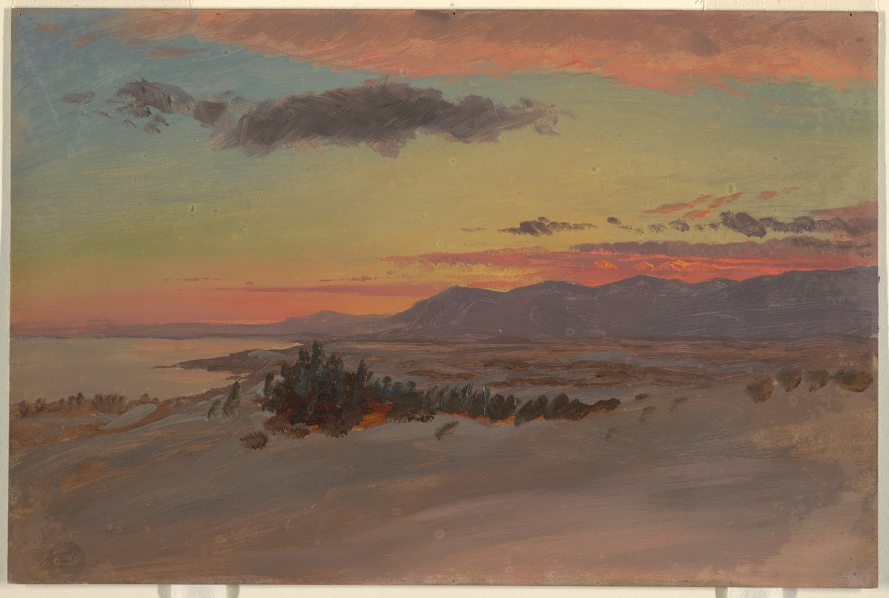 Zeichnung, Hudson Valley im Winter, Blick nach Südwesten von Olana, 1870–80 von Frederic Edwin Church