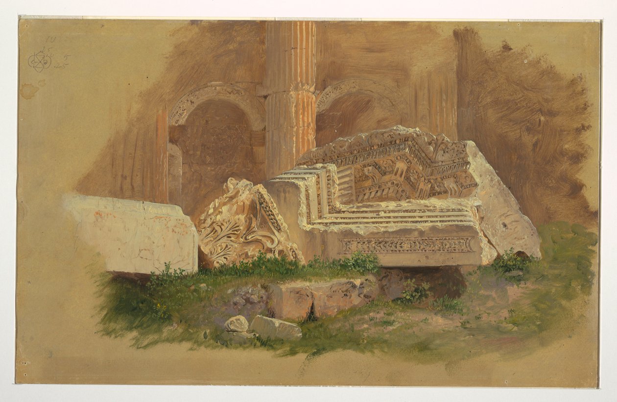 Innenansicht des Bacchustempels, Baalbek, Mai 1868 von Frederic Edwin Church