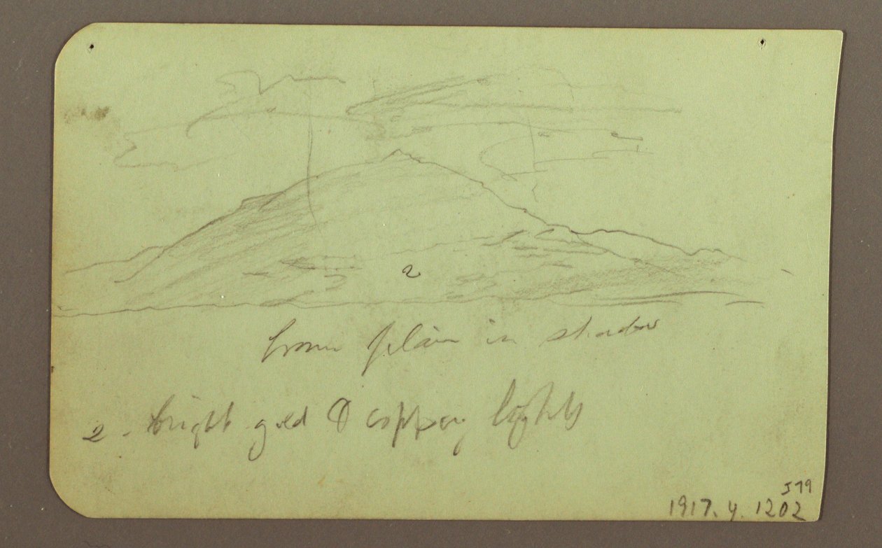 Landschaft mit Wolken; Verso: Berg, 1883 von Frederic Edwin Church