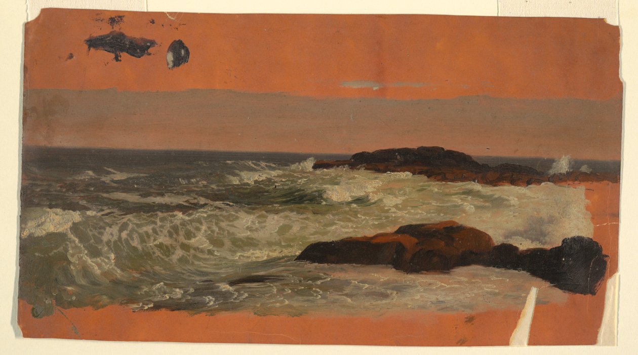 Zeichnung, Küste von Maine, Brandung, ca. 1850 von Frederic Edwin Church