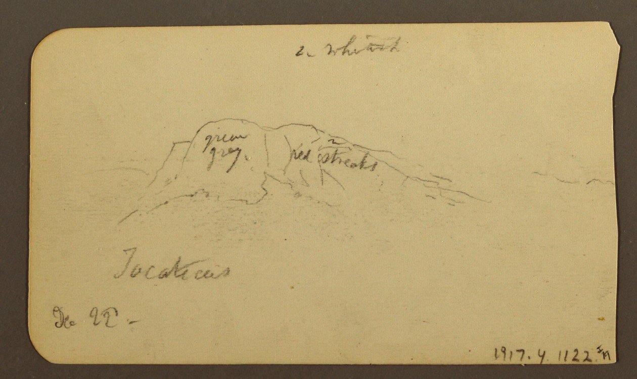 Zeichnung, Berglandschaften; Rückseite: Bergflanke, Tocatecas, 22. Dezember 1884 von Frederic Edwin Church