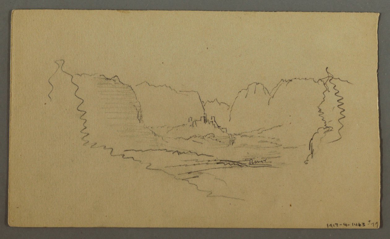 Zeichnung, Berggipfel, Wegesrand-Schrein, August 1868 von Frederic Edwin Church