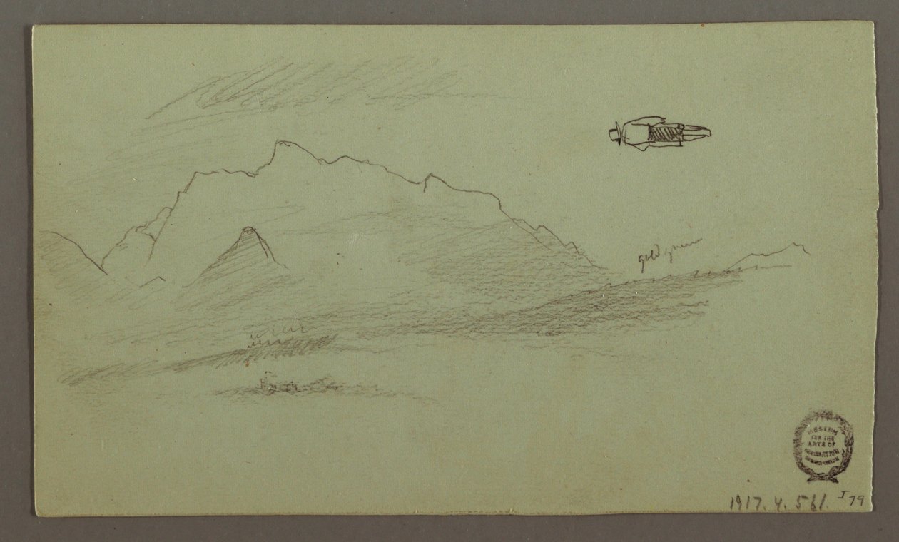 Zeichnung, Berggipfel, möglicherweise 1868 von Frederic Edwin Church