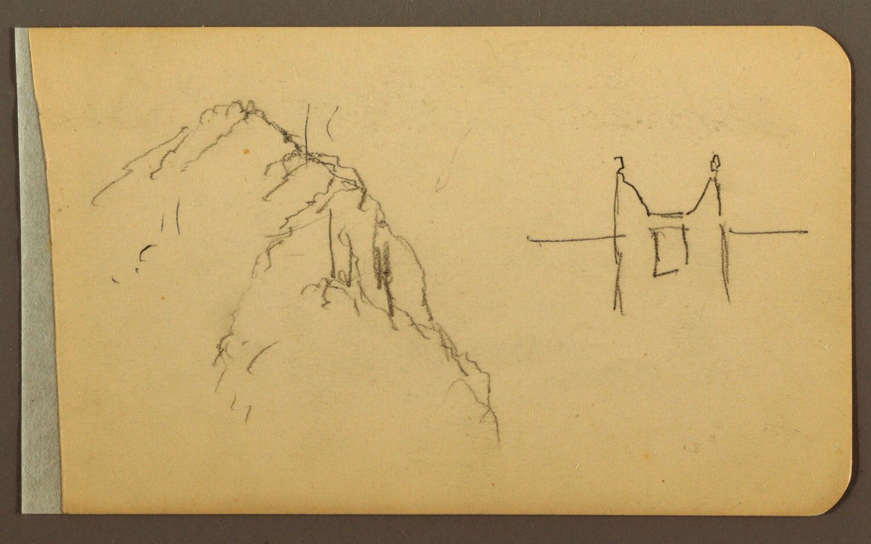 Zeichnung, Bergseite, Turm; Rückseite: Bergseite, 1889 von Frederic Edwin Church
