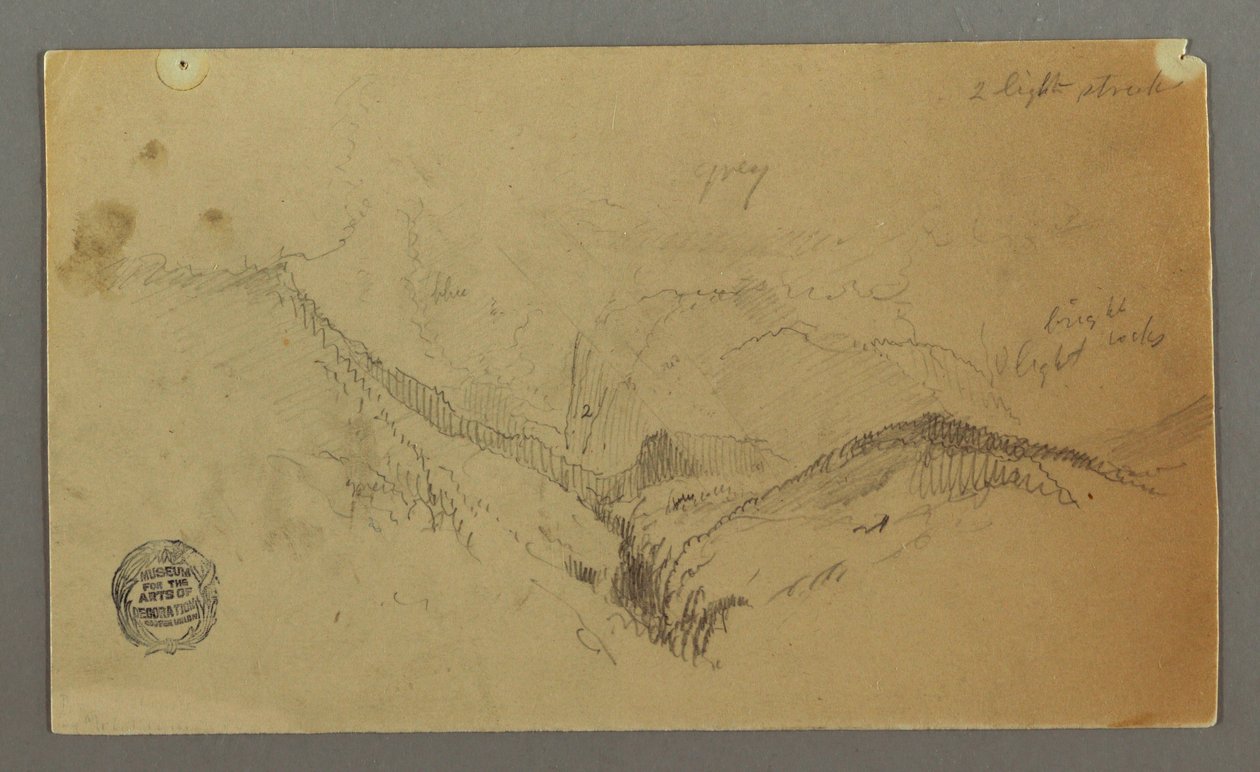 Zeichnung, Bergstudie, möglicherweise 1868 von Frederic Edwin Church