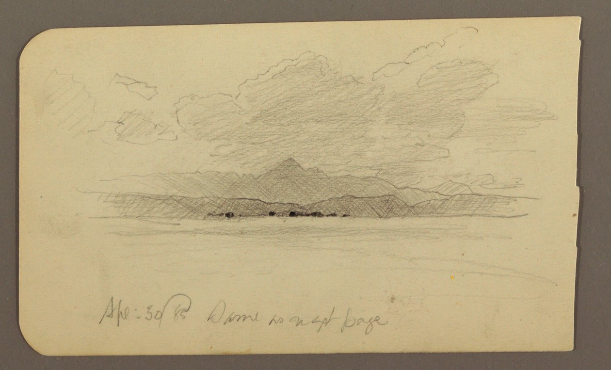 Zeichnung, Berglandschaft, Toluca; Verso: Berg, Toluca, 20. April 1885 von Frederic Edwin Church