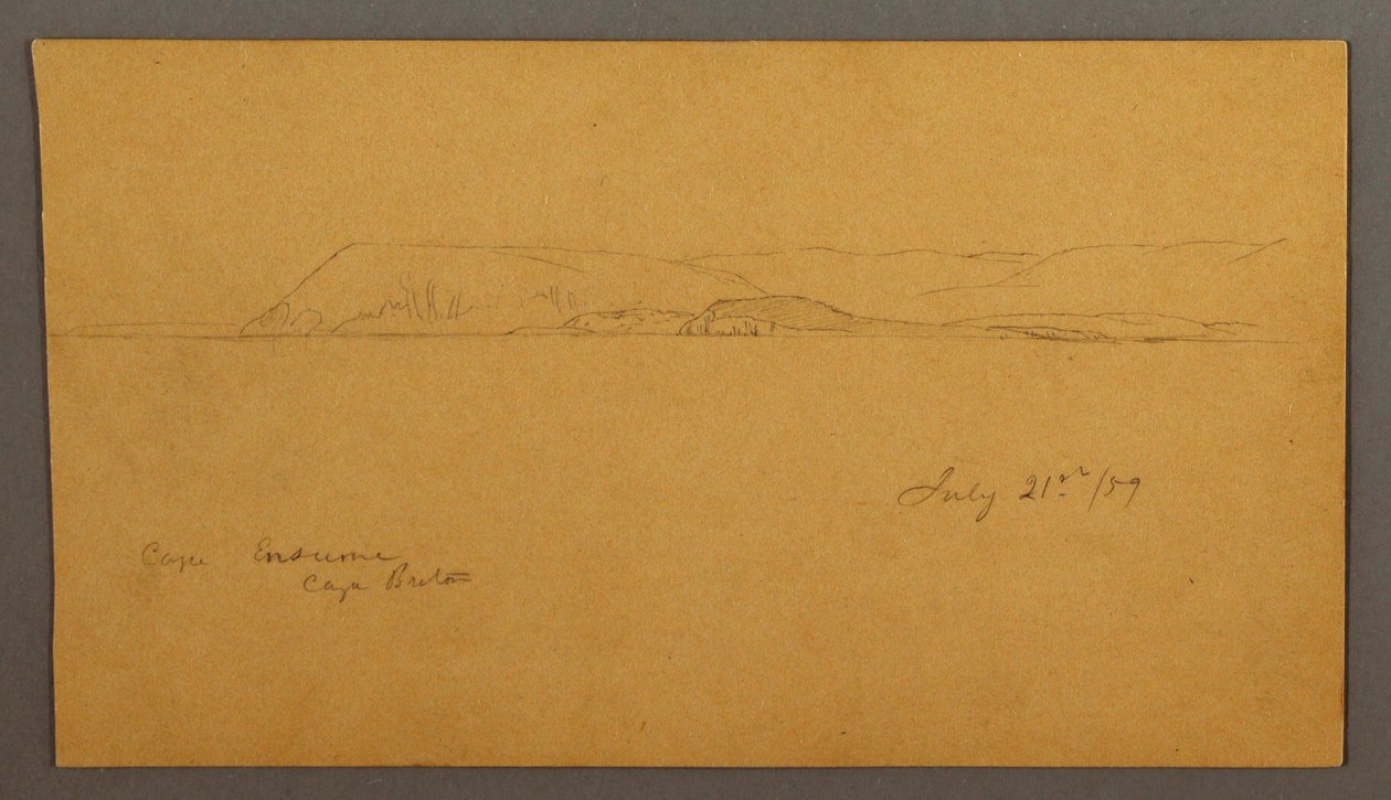 Zeichnung, Bergige Küste, 21. Juli 1859 von Frederic Edwin Church