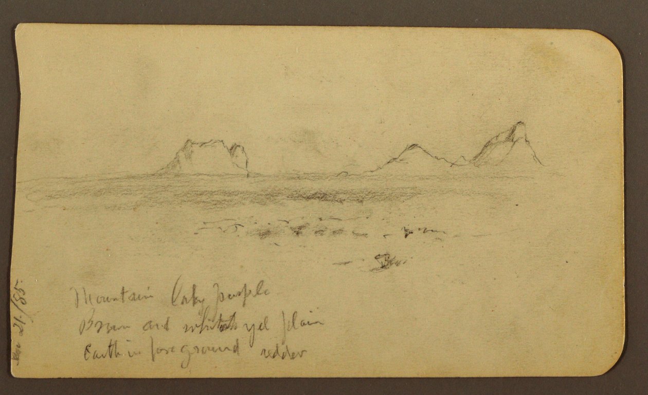 Zeichnung, Berge; Rückseite: Vorgebirge & Gebirgskette, 21. Dezember 1885 von Frederic Edwin Church