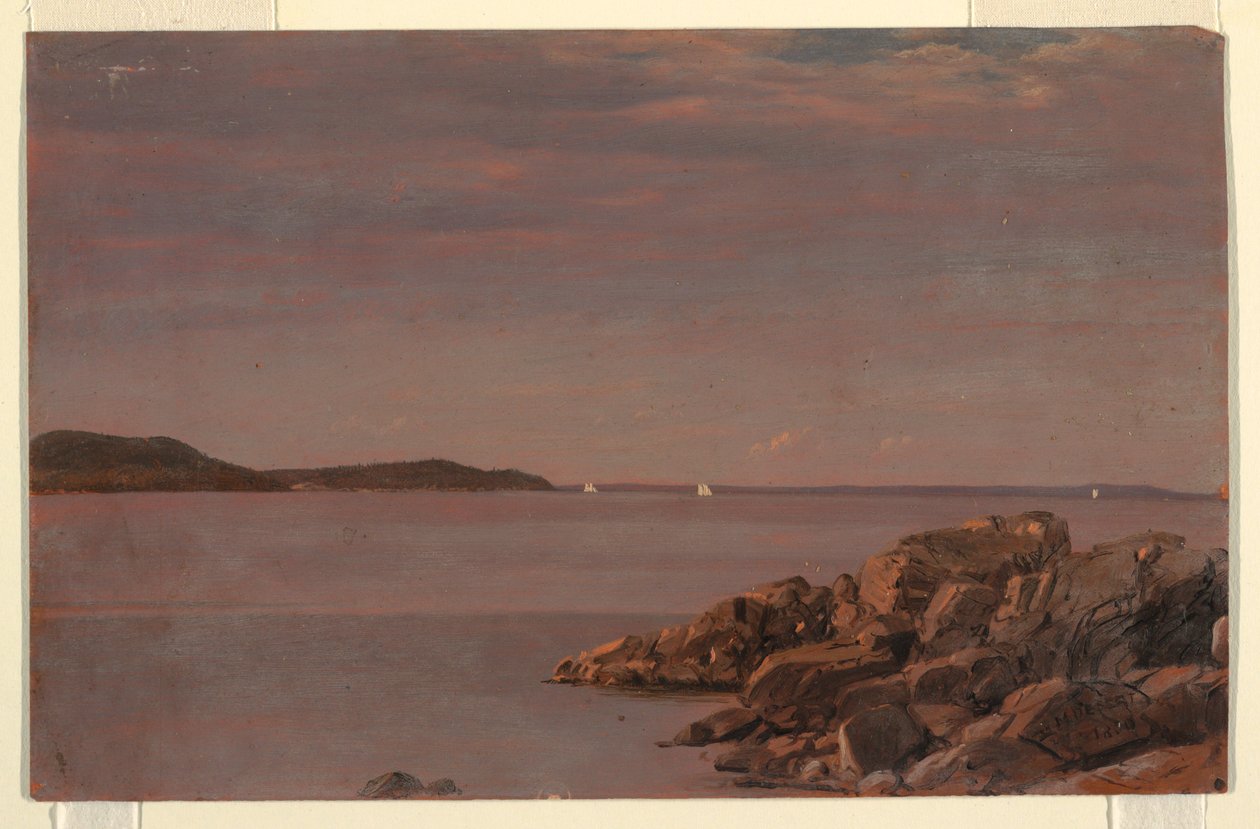 Zeichnung, Insel Mt. Desert, Küste von Maine, 1850 von Frederic Edwin Church