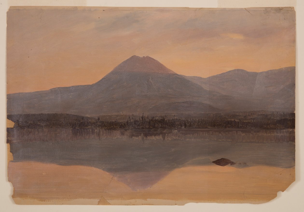 Zeichnung, Berg Katahdin vom Lake Katahdin, 1860–70 von Frederic Edwin Church