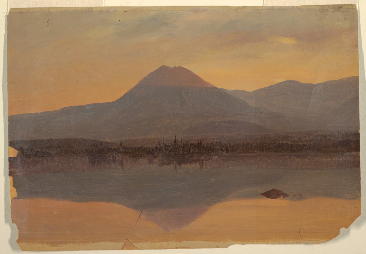 Zeichnung, Berg Katahdin vom Lake Katahdin, 1860–70 von Frederic Edwin Church