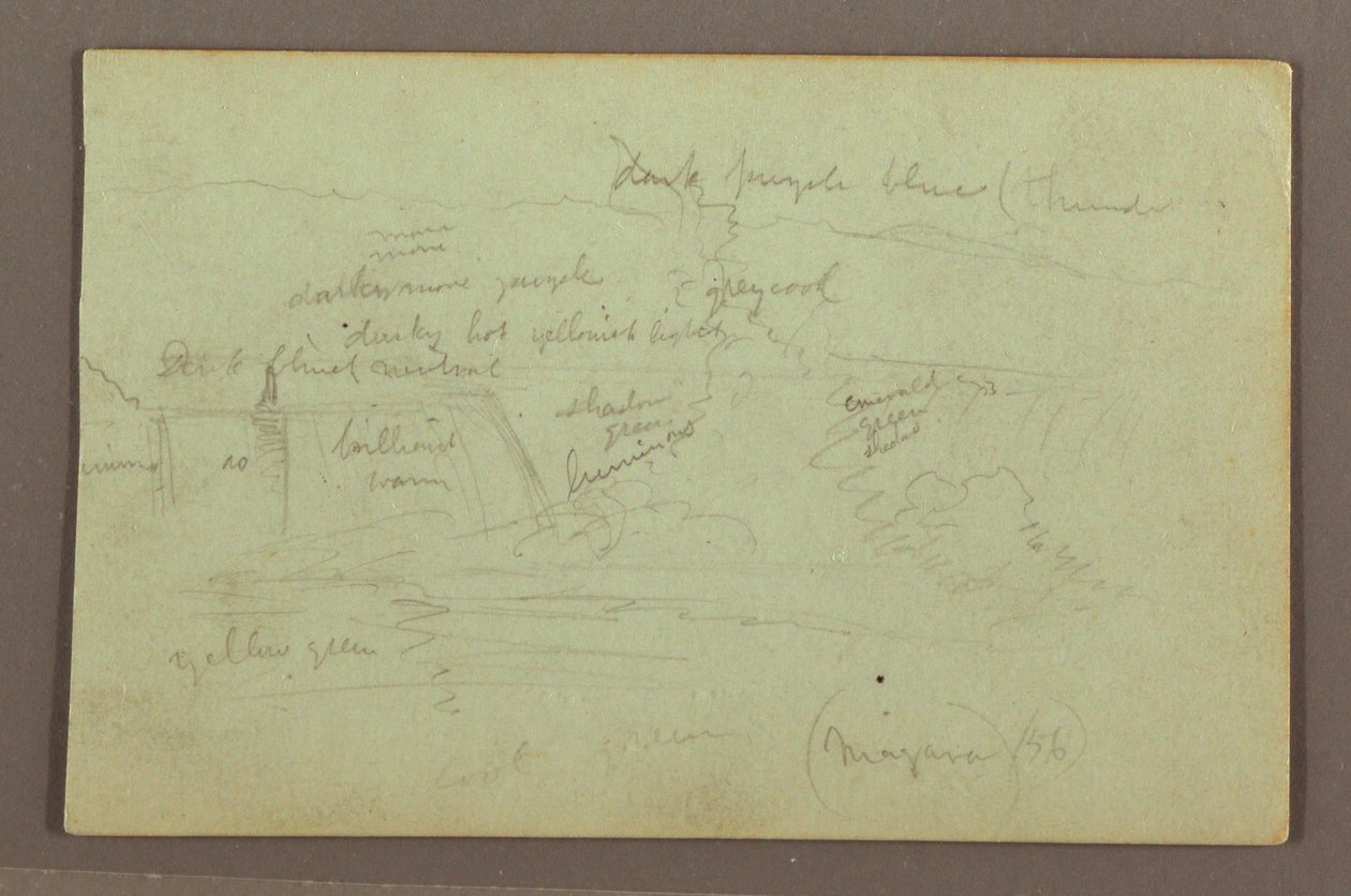 Zeichnung, Niagarafälle von der kanadischen Seite, 1856 von Frederic Edwin Church