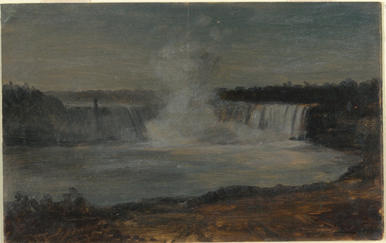 Zeichnung, Niagarafälle im Abendlicht, September 1856 von Frederic Edwin Church