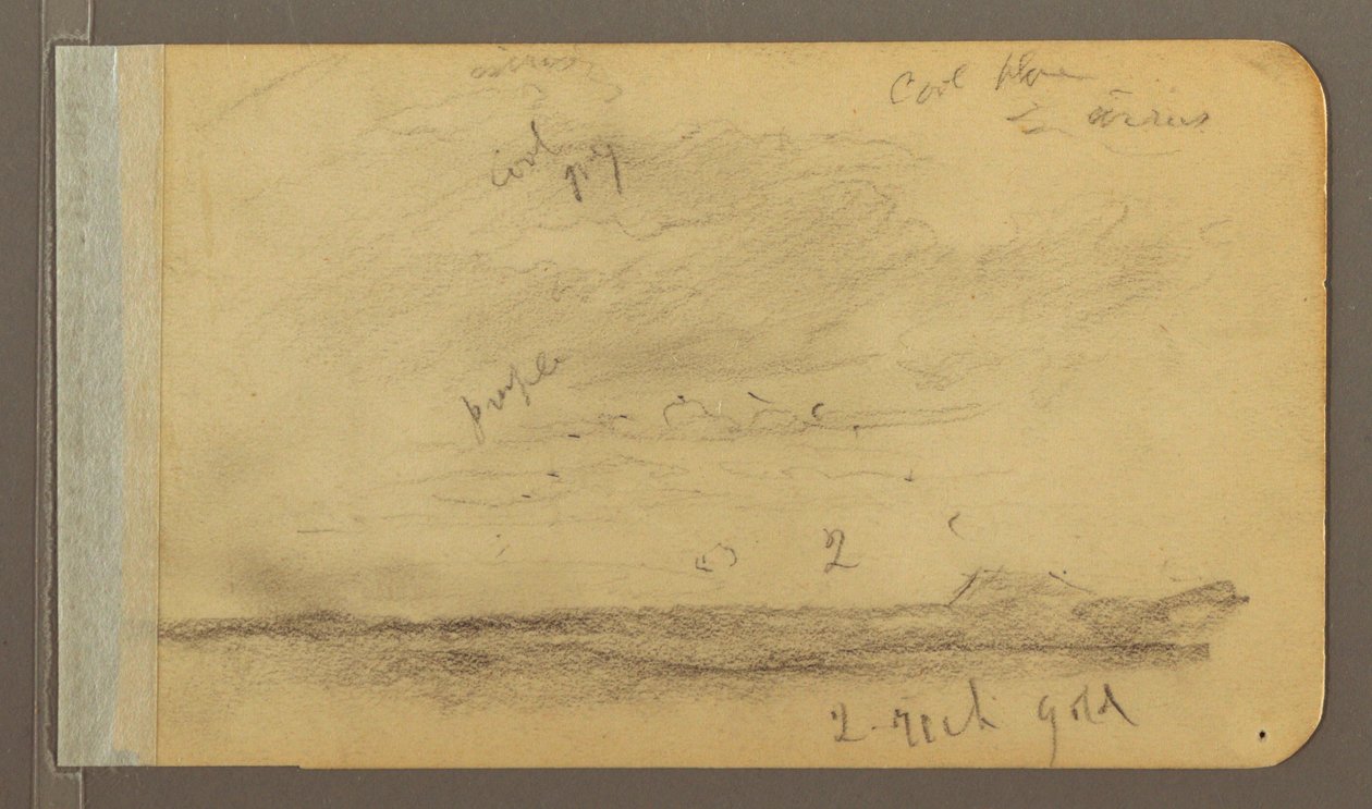 Zeichnung, Orizaba; Rückseite: Bewölkter Himmel, Dach, 1889 von Frederic Edwin Church