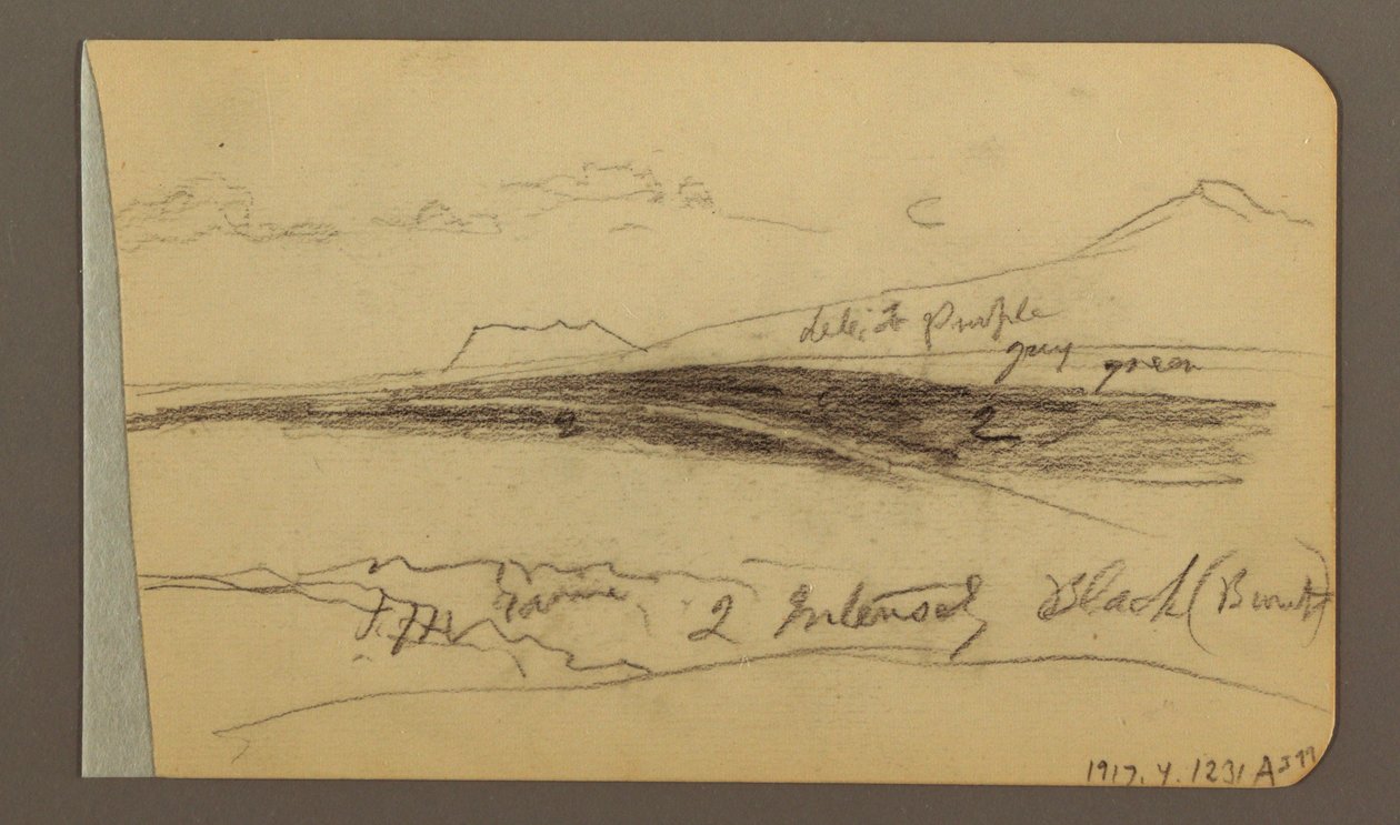 Ebene, Hügel, Stadt; (Rückseite: Gebirgskette) von Frederic Edwin Church