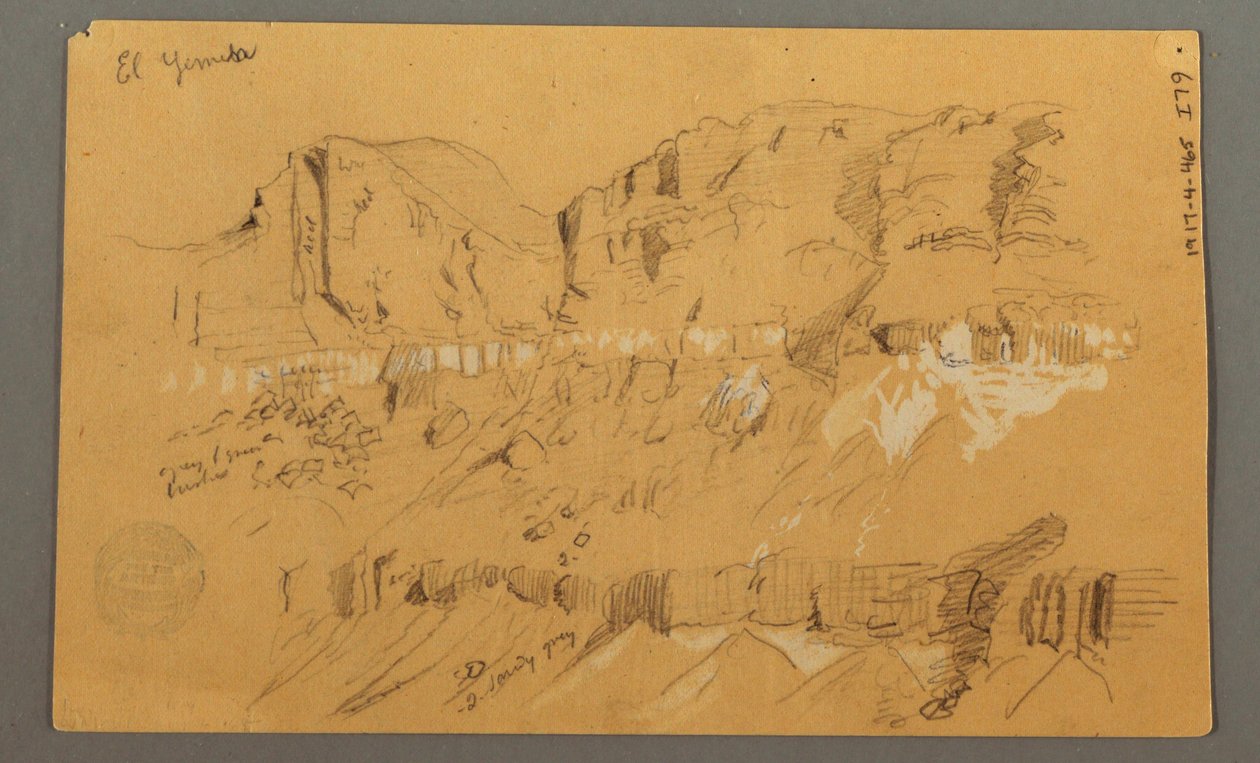 Skizzen, El Yemen Tal, "Arabien", möglicherweise 1868, 20. Februar von Frederic Edwin Church