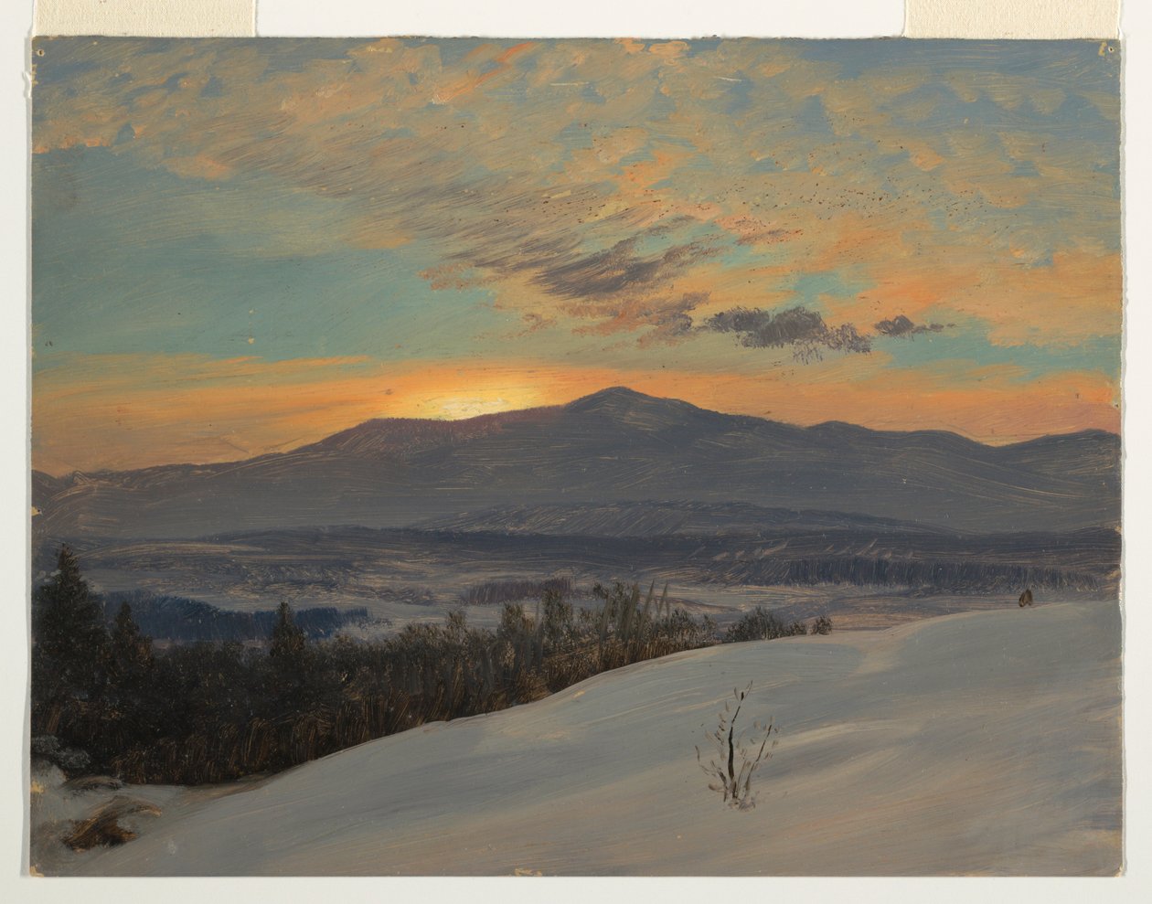 Sonnenuntergang über dem Hudson Valley, Winter von Frederic Edwin Church