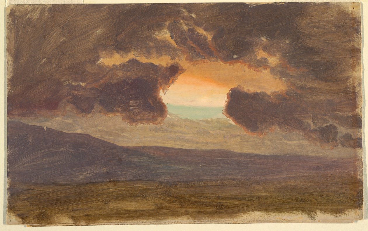 Sonnenuntergang über kahlen Hügeln von Frederic Edwin Church