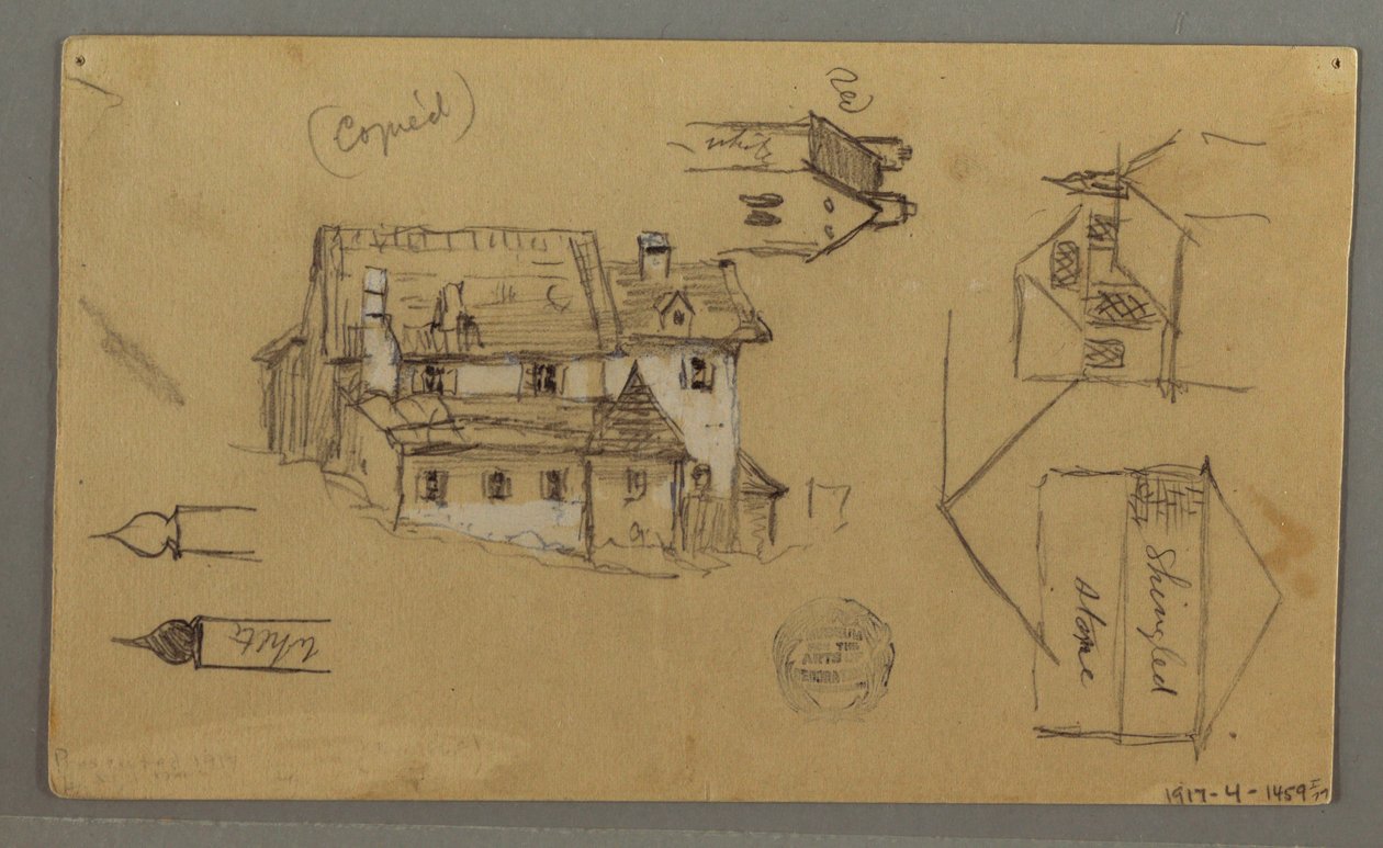 Zeichnung, Holzhaus, Himmel, Österreich, 1. August 1868 von Frederic Edwin Church