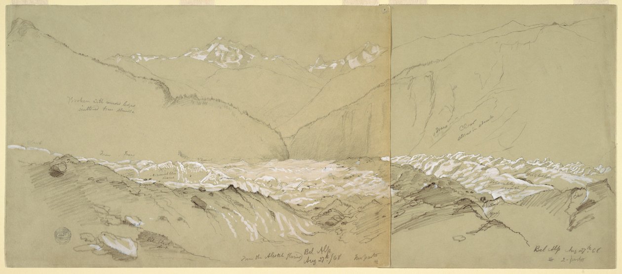 Oberer Aletschgletscher mit dem Großen Fusshorn, 1868 von Frederic Edwin Church