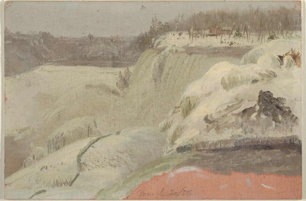 Niagarafälle im Schnee, gesehen von Goat Island von Frederic Edwin Church