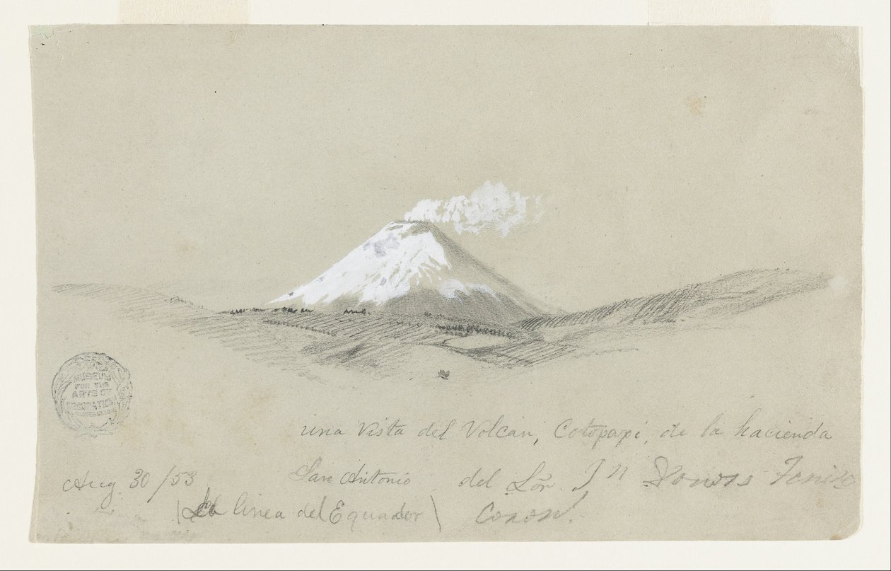 Blick auf Cotapaxi von der Hacienda San Antonio, Ecuador von Frederic Edwin Church