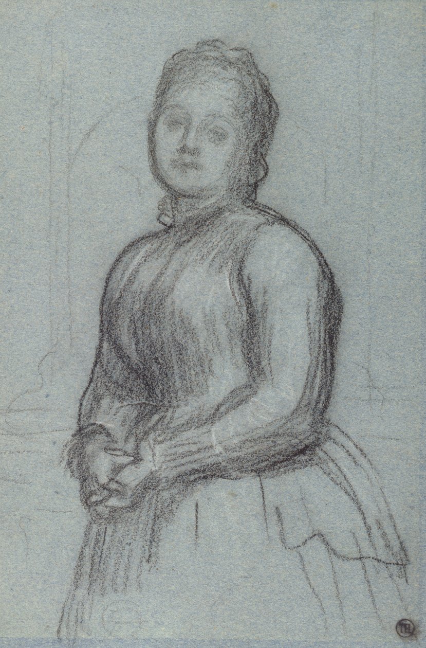 Studie für das Porträt von Hannah, Gräfin von Rosebery, ca. 1880 (Kreide auf Papier) von Frederic Leighton