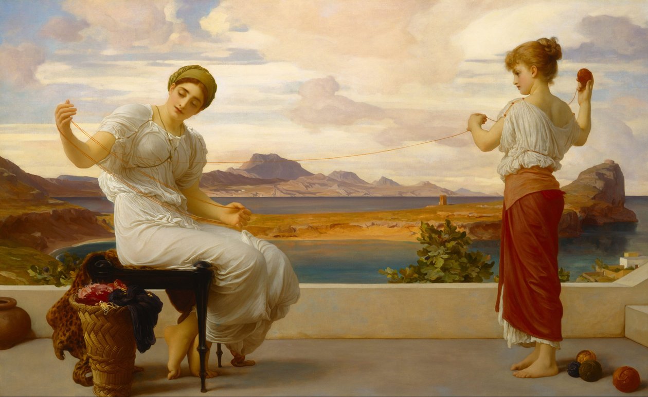 Das Garn aufwickeln von Frederic Leighton