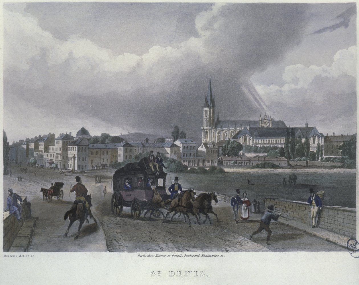 Die Stadt St. Denis, graviert von Frederic Martens (1809-75) 1832 von Frederic Martens
