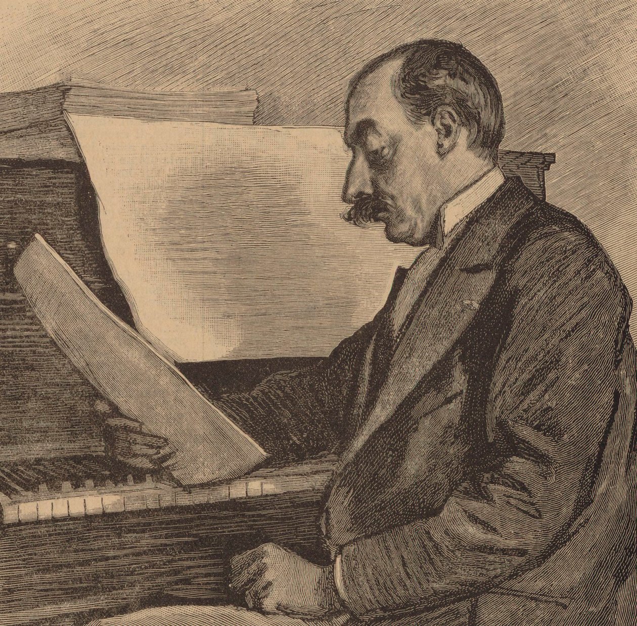 Porträt des Pianisten und Komponisten André Messager 1853-1929, 1891 von Frederic Regamey
