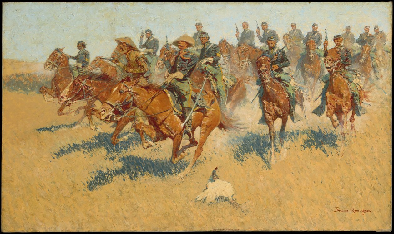 Kavallerieangriff auf den südlichen Ebenen von Frederic Remington